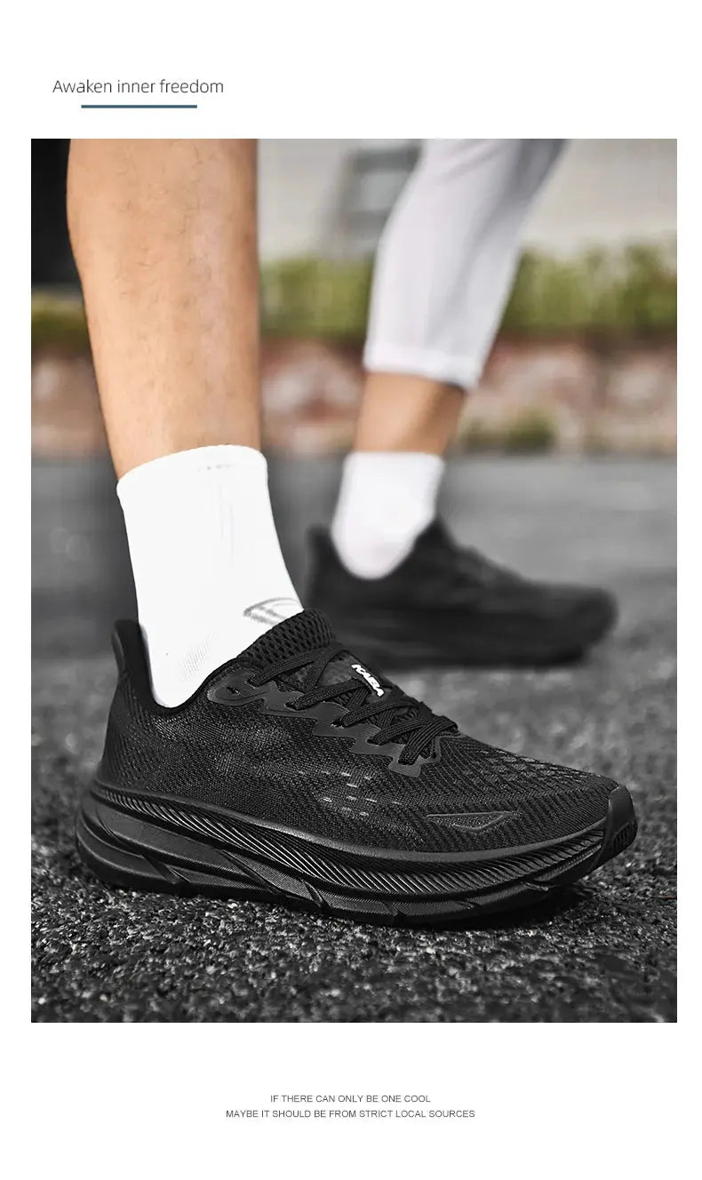 Men's Running Shoes Breathable Mesh Cushioned Non Slip Sneakers