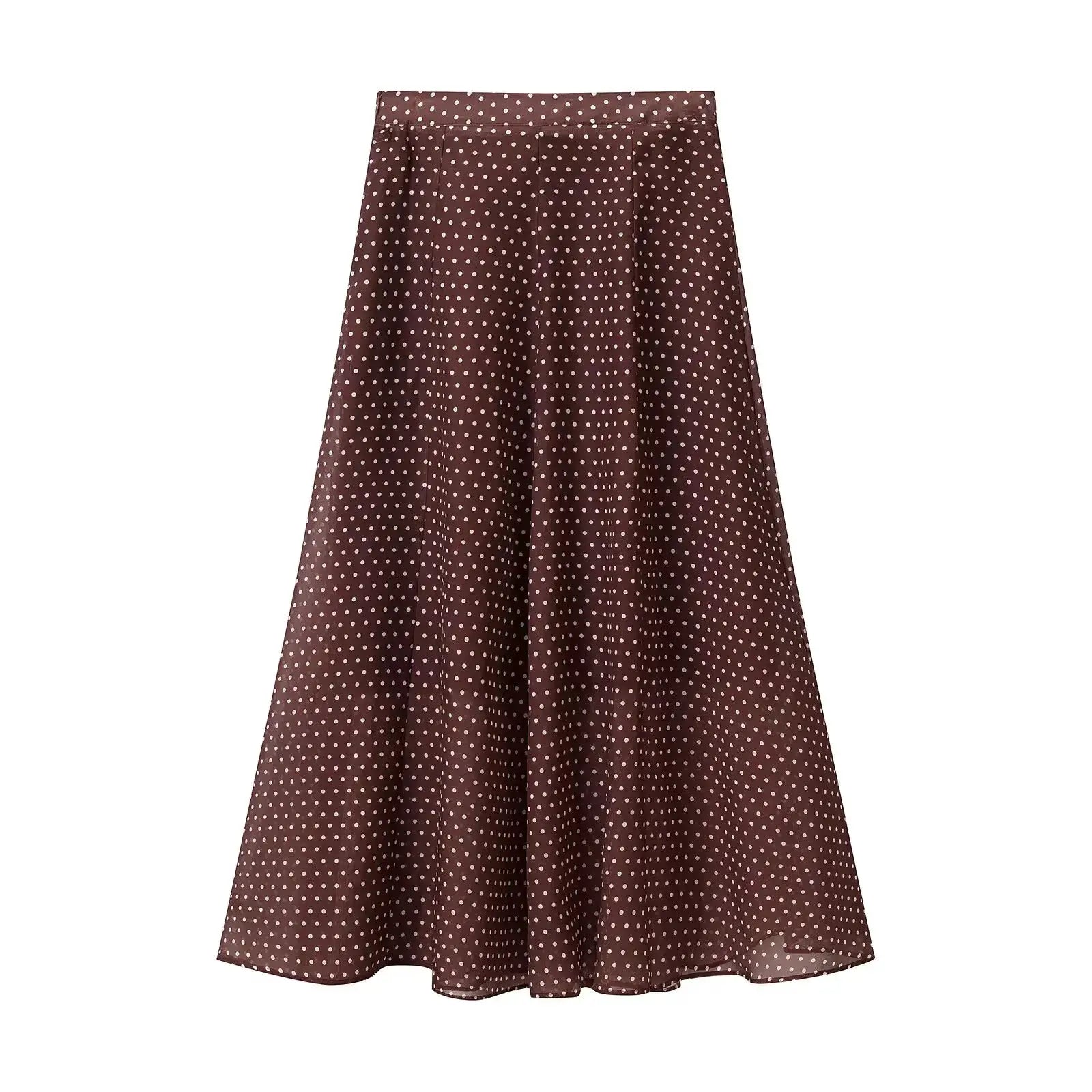 Kondala Polka Dot Women Sets Chiffon Bow Tie Blouses Skirts 2026
