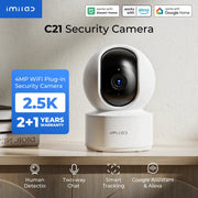 IMILAB C21 security camera by Simples Market; white indoor WiFi plug-in 2.5K camera with PTZ, AI detection