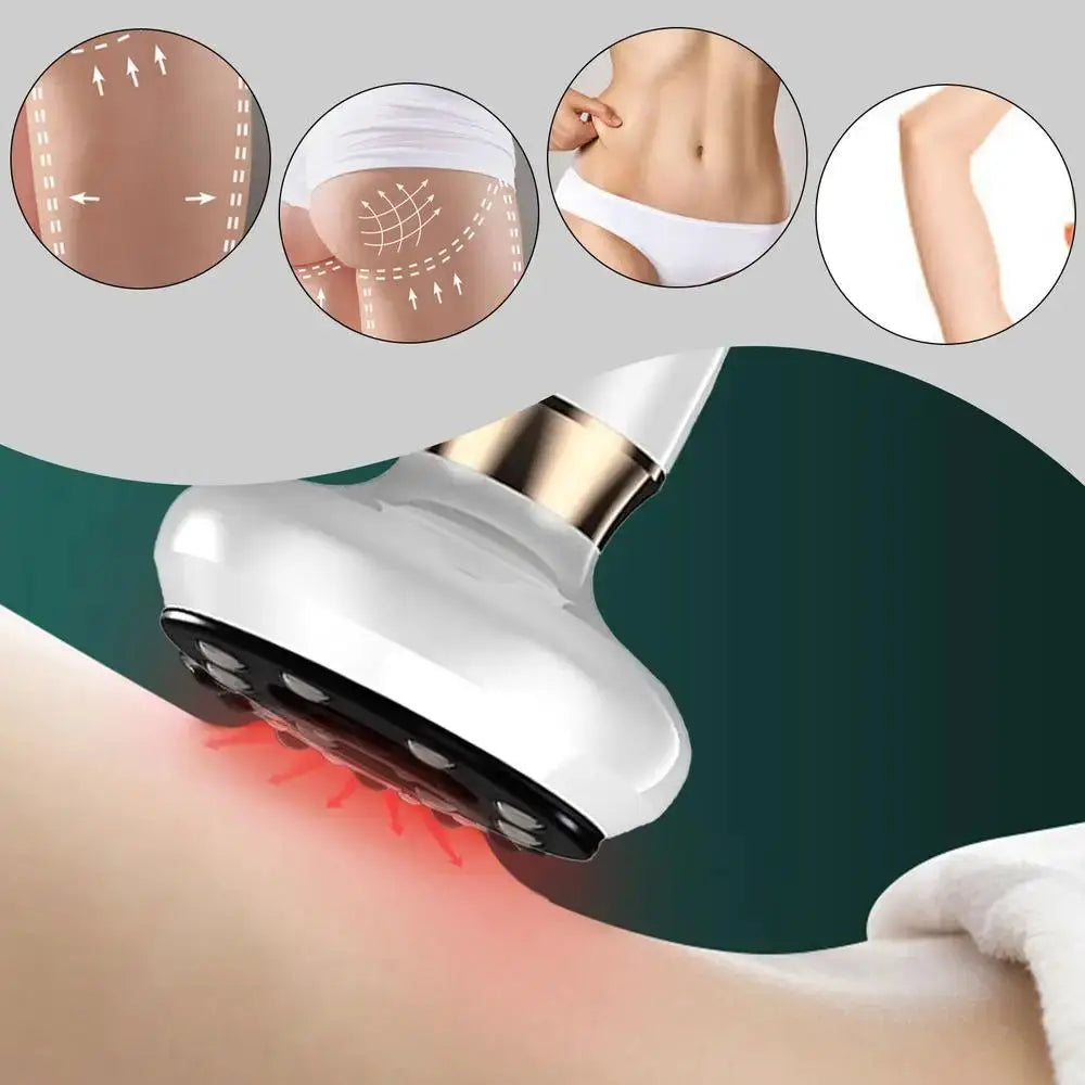 Anti-cellulite handheld massager by Simples Market, white device with suction cup for leg and body slimming