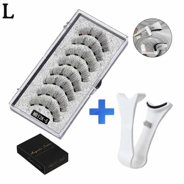 3D Natural Magnetic Eyelashes Set With Five Magnetic Lashes Reusable Handmade False Eyelashes Shipping Box