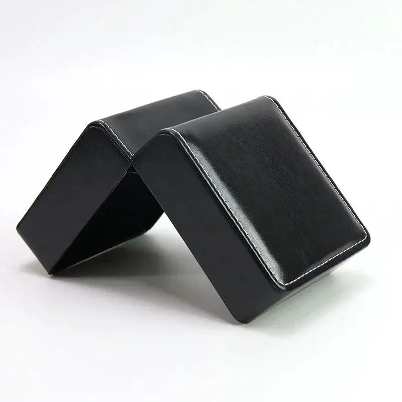 LuxGuard Black PU Leather Clamshell Watch Gift Box With Pillow For Men Display Case
