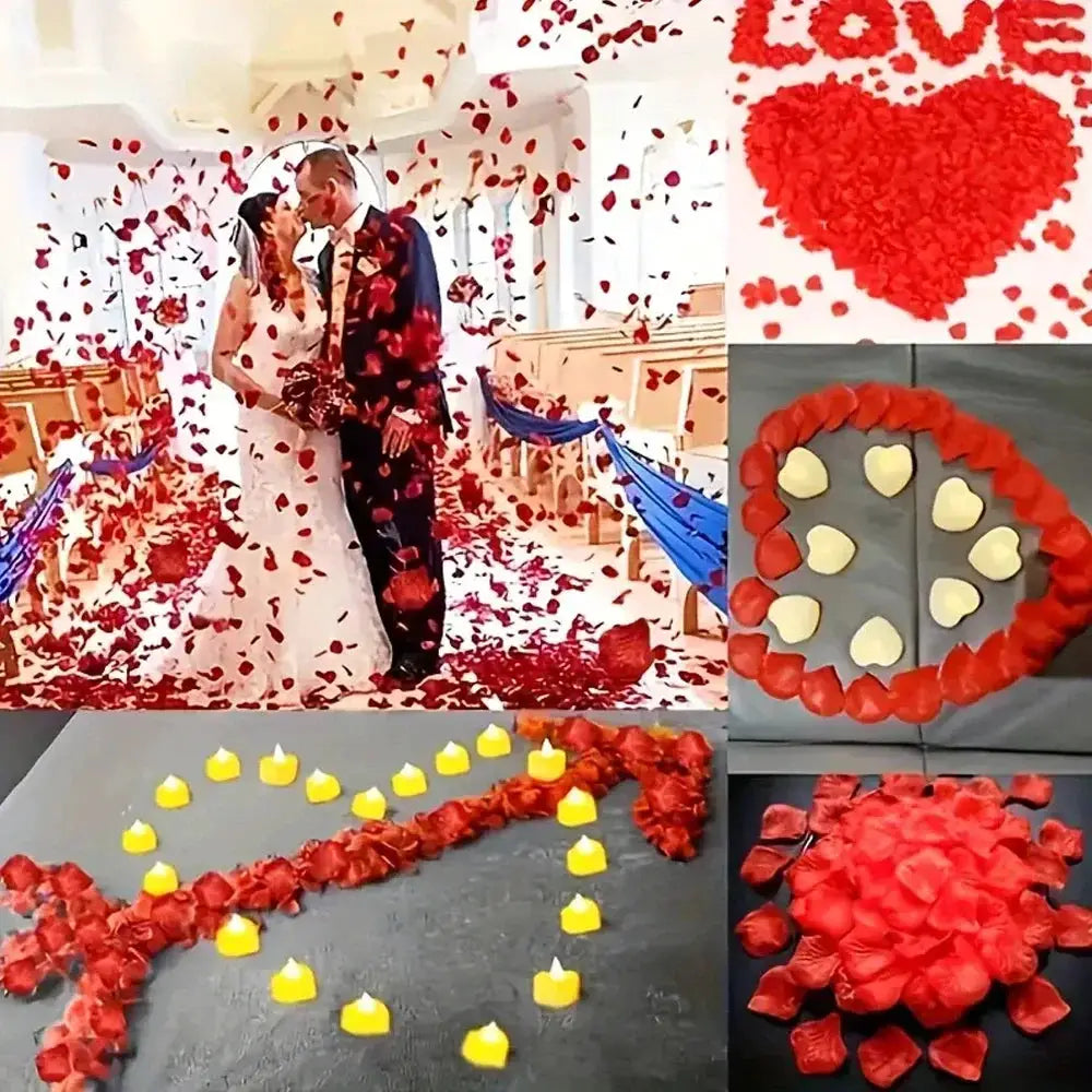 Colorful Artificial Rose Petals 100 To 10000 Pieces Red White Gold Nonwoven Silk Like Fabric Wedding Party Valentine Decor