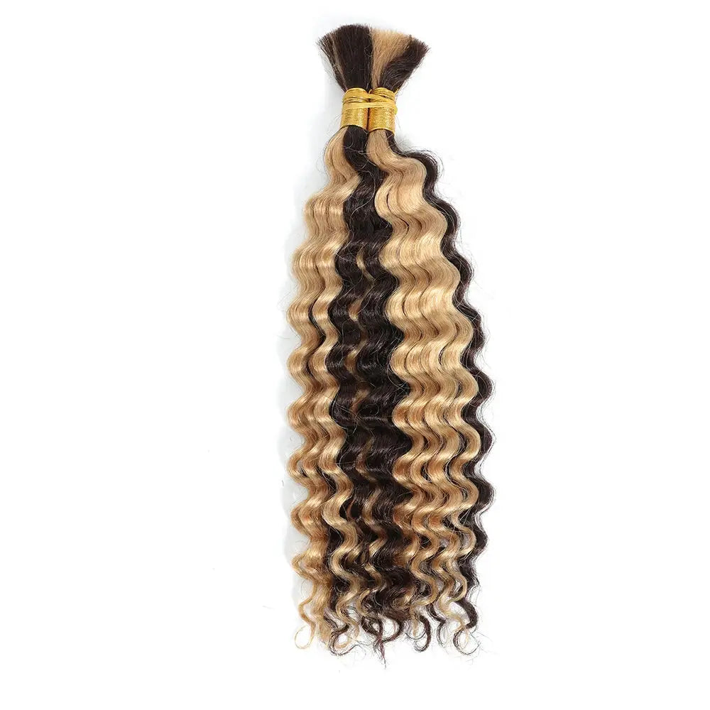 Simples Market deep wave 100g human hair bundle in blonde and dark brown ombre, no weft