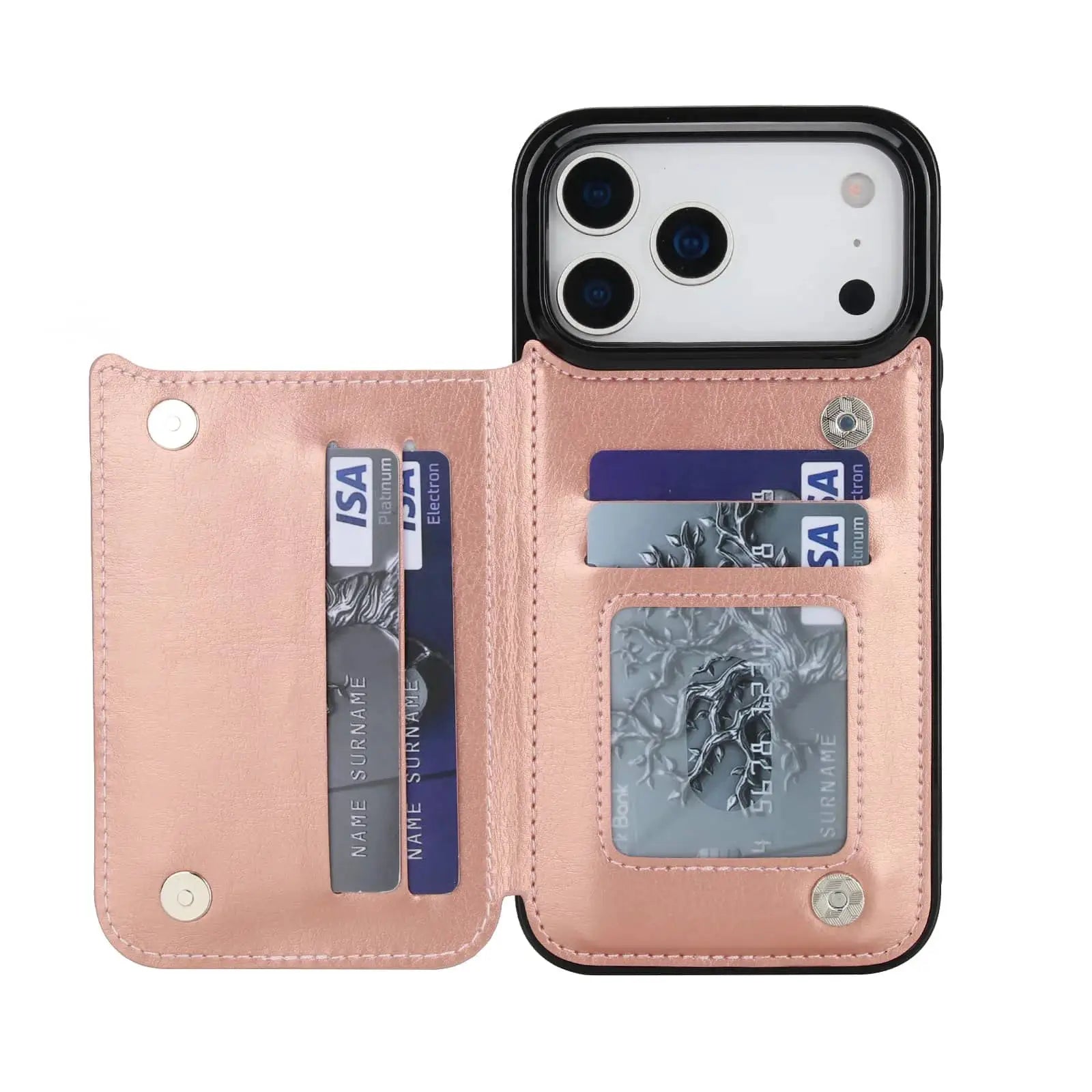 SureShield IPhone 17 Series Wallet Case With Card Holder Kickstand Dual Magnetic Clasp PU Leather
