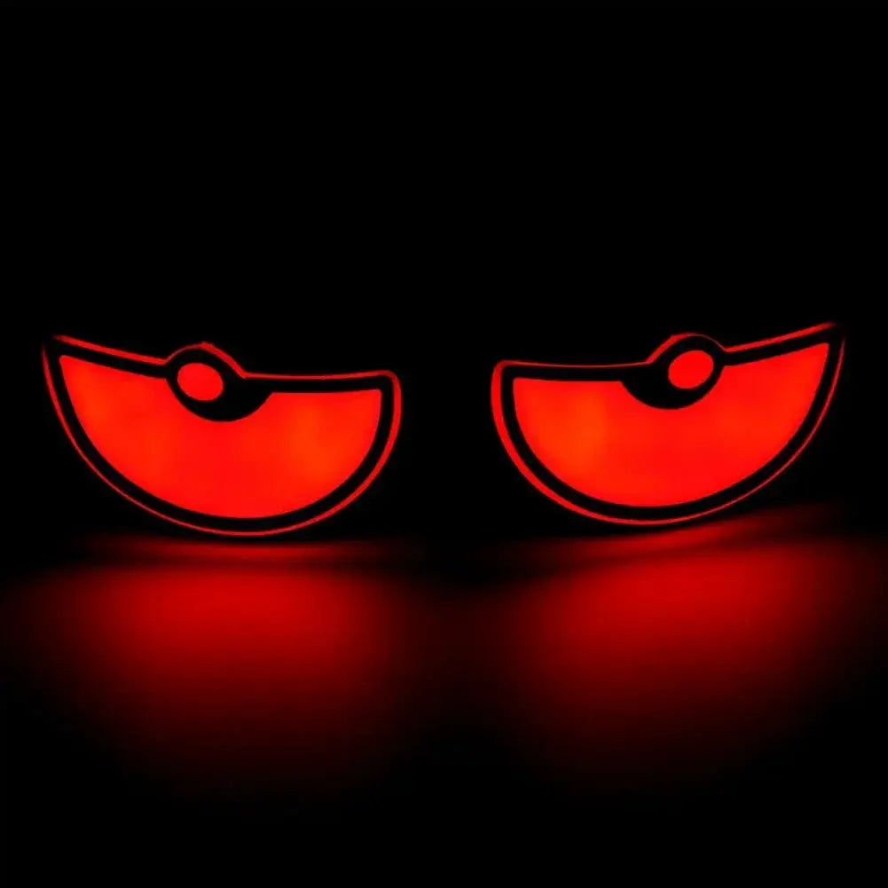 Universal car LED devil eyes light pair, red glowing headlight decorative accents