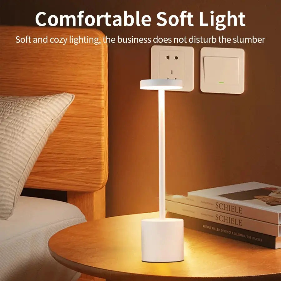 Classic USB Rechargeable Table Lamp Night Light Stepless Dimming Touch Desk Lamp With 3 Color Temperatures Bedside Decor
