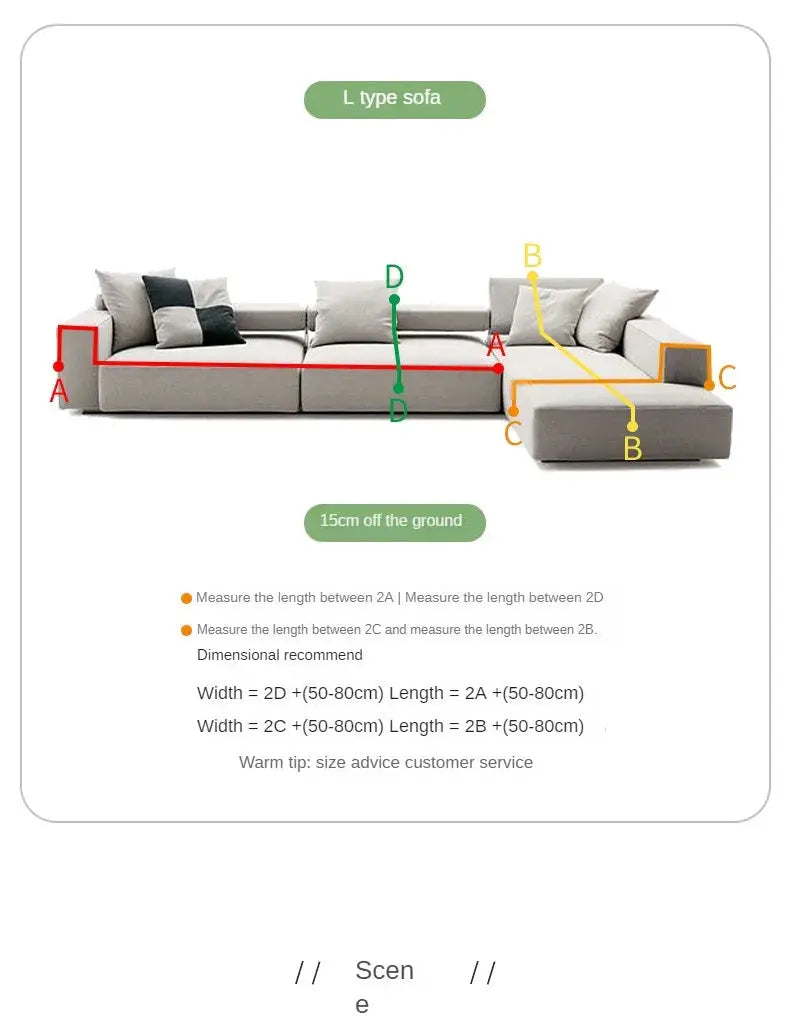 Sofa towel cover by Simples Market in cream wind cotton yarn for L-type sofa, all-season universal protection
