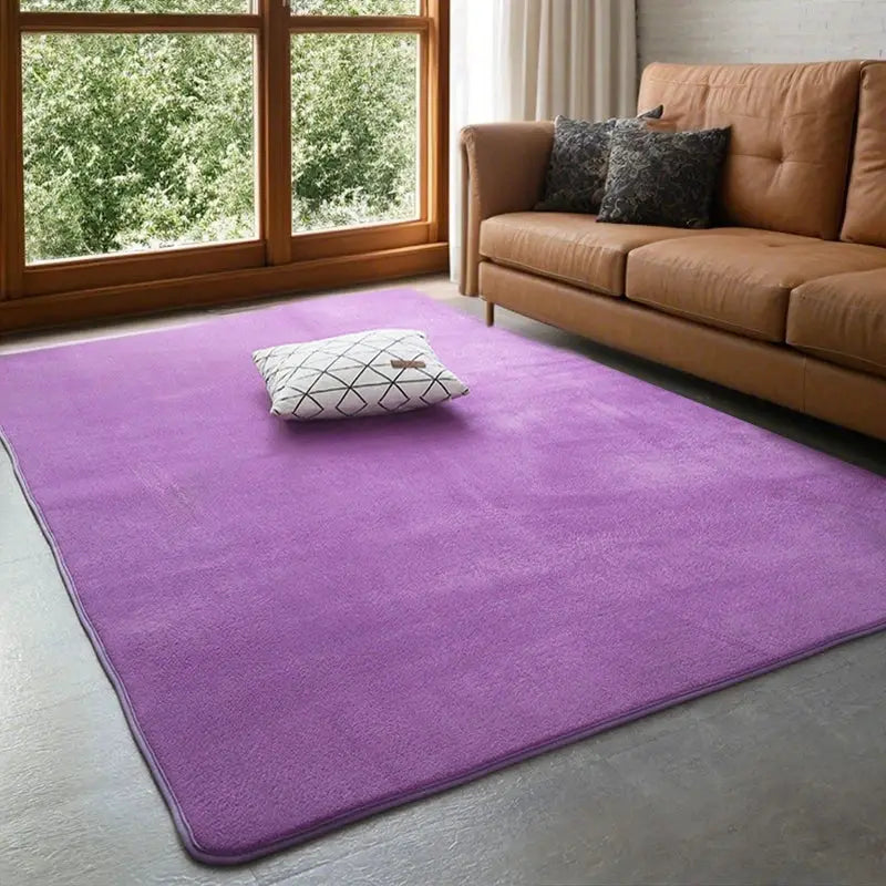 VIKAMA coral velvet carpet, purple non-slip large living room rug by Simples Market
