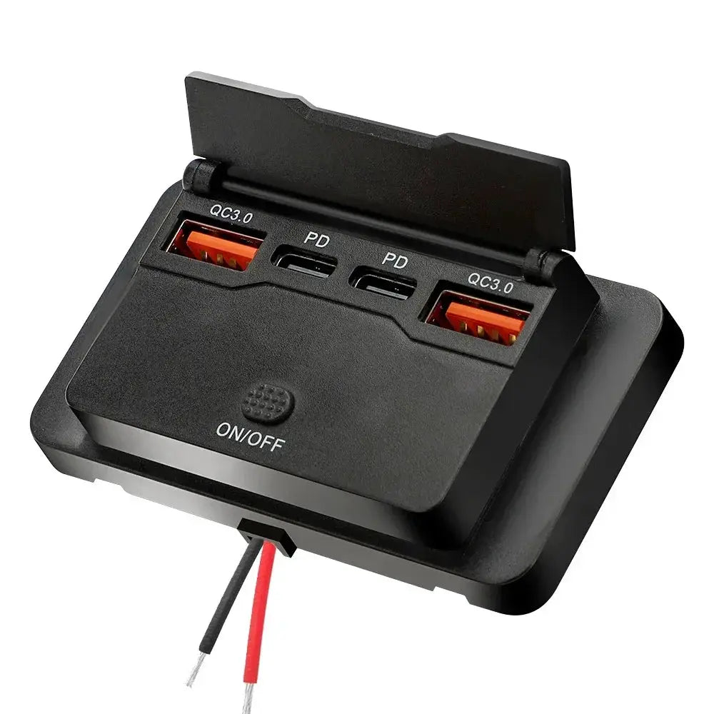 Car Charger Socket Adapter With Switch 2-4 Ports Charging Splitter For Bus RV ATV Truck Boat 12V 24V PD QC3