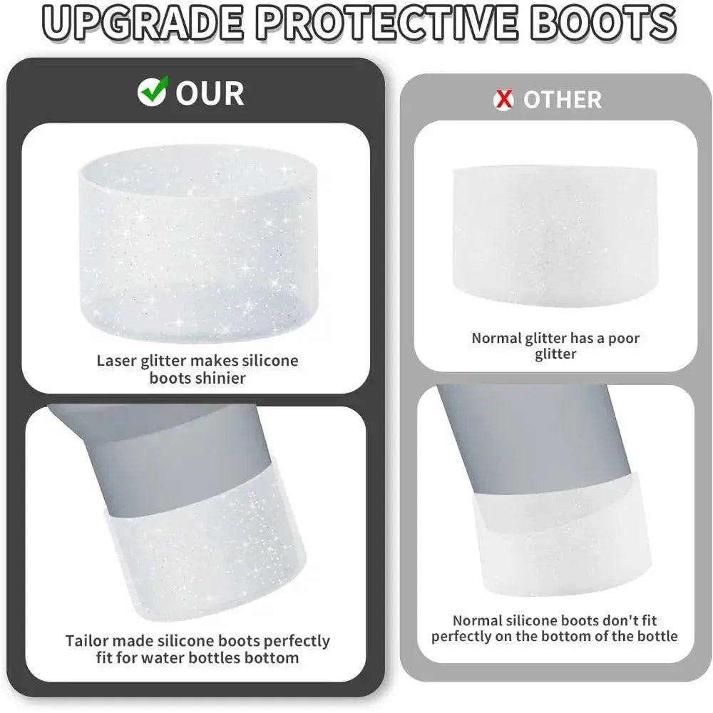 Protective Bling Silicone Boot Sleeve For Tumbler 20 Oz To 40 Oz Drinkware Hydro Flask Compatible