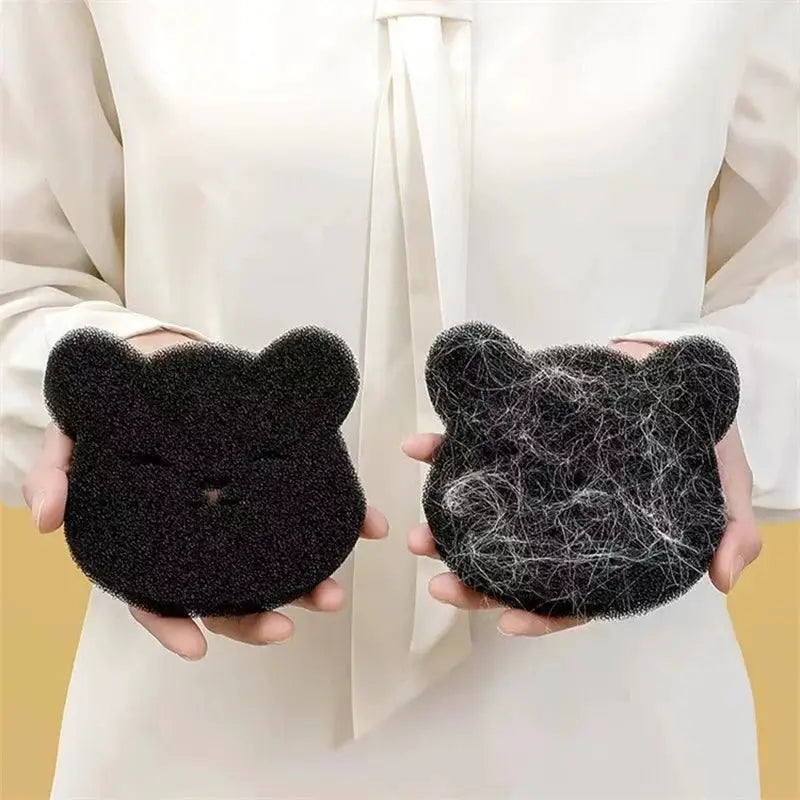 2 Or 4 Sets Pet Hair Remover Sponge Bear Sticky Reusable Machine Washable Dryer Safe Black