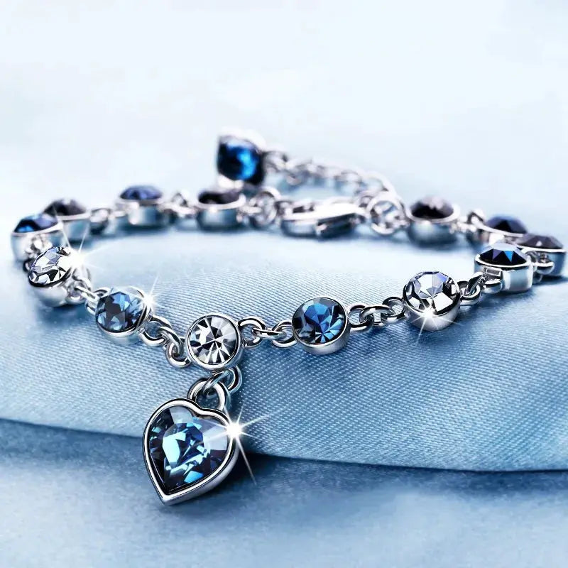 Korean Style Crystal Love Bracelet For Women High Quality Romantic Jewelry Gift Ready