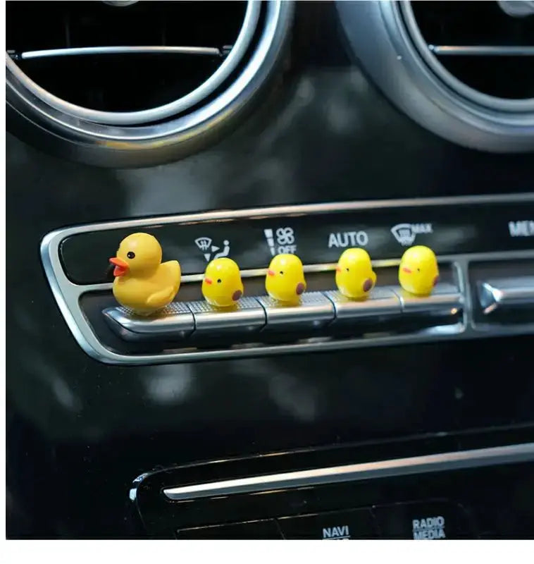 5Pcs Cute Yellow Duck dashboard car interior ornaments for vent and dash decor