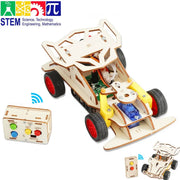 DIY Wooden Remote Control Car Kits Four Wheel Drive STEM Educational Toy For Teens And Kids Gifts