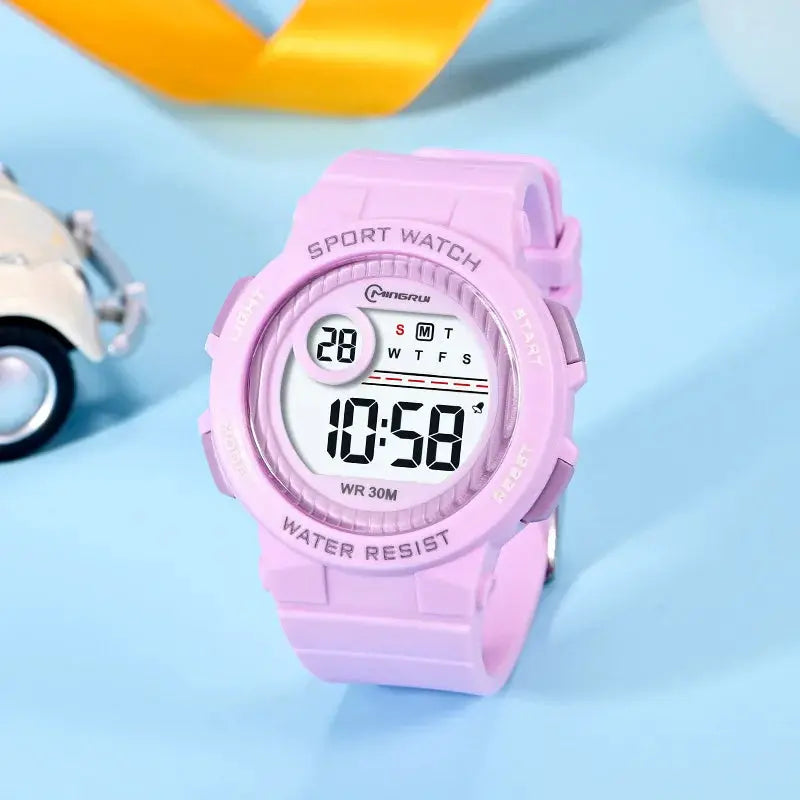 OHSEN Kids Sport Watch Pink 30M Waterproof Digital Wristwatch With Stopwatch And Durable Silicone Band