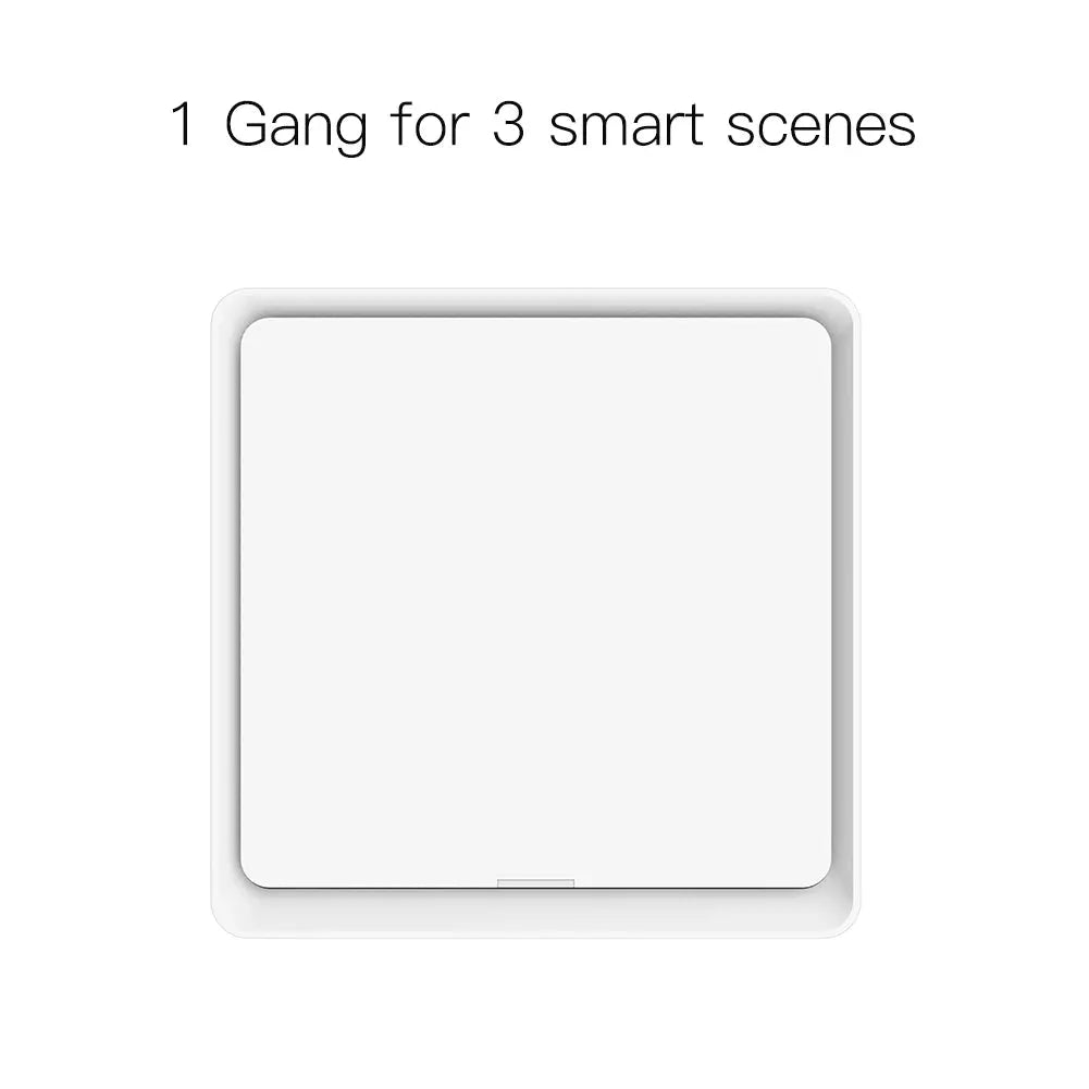 MOES 4-Gang Tuya ZigBee wireless push-button switch panel, white, battery-powered, by Simples Market