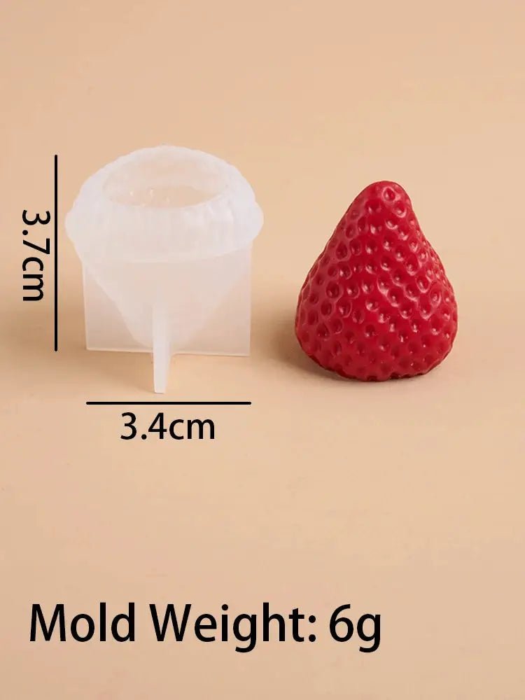 3D Strawberry Aromatherapy Candle Silicone Mold DIY Handmade Romantic Scented For Valentines Day Party Home Decor Gift - Simples Market