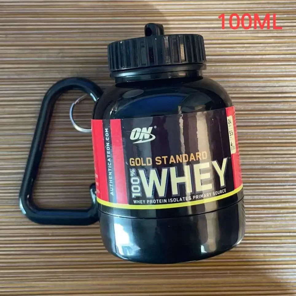 100ml 200ml Portable Mini Protein Powder Bottle With Keychain Funnel Medicine Box For Outdoor Sports