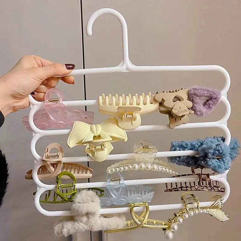 5 Layer Hair Claw Storage Rack Organizer Wall Hanging Headband Holder Large Capacity For Hairpins And Claws For Women