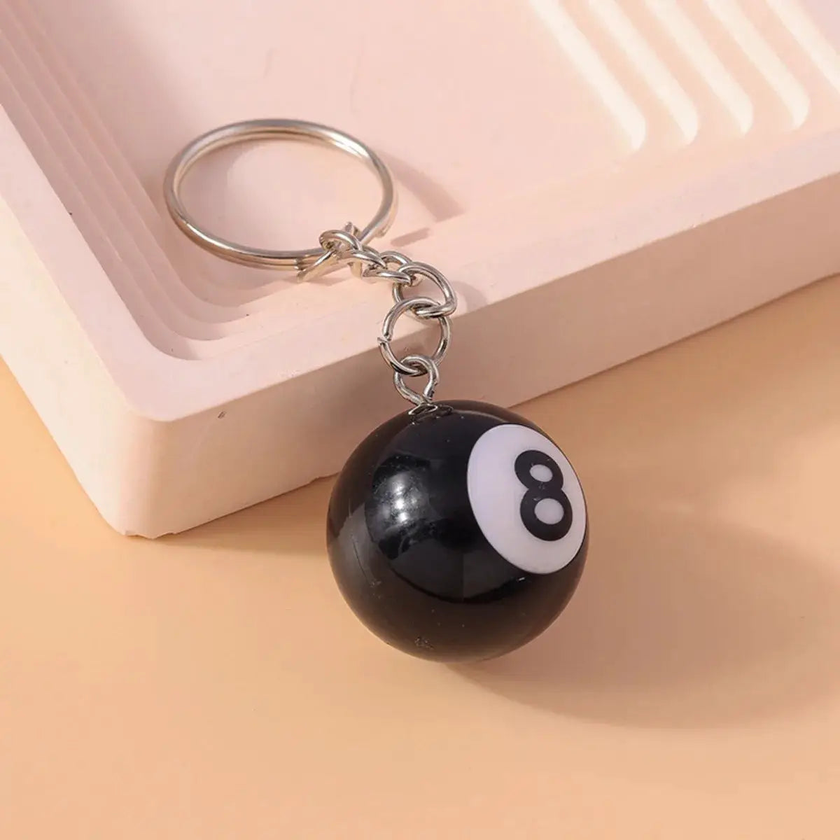 25mm Black 8 Ball Billiard Keychain Resin Pendant Mini Ball Decorative Jewelry Gift