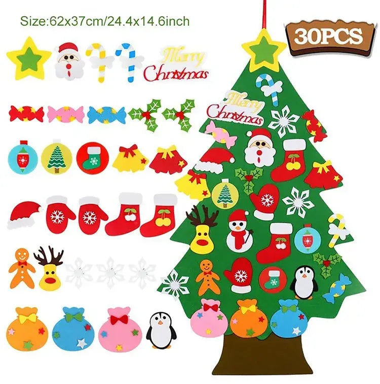 DIY Felt Christmas Tree Decoration Kit For Home Decor Xmas Navidad Noel 2025 Santa Claus Gift For Kids