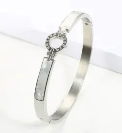 Stainless Steel Zirconia Bracelet For Women Fashion Jewelry Bangles Elegant Accessory