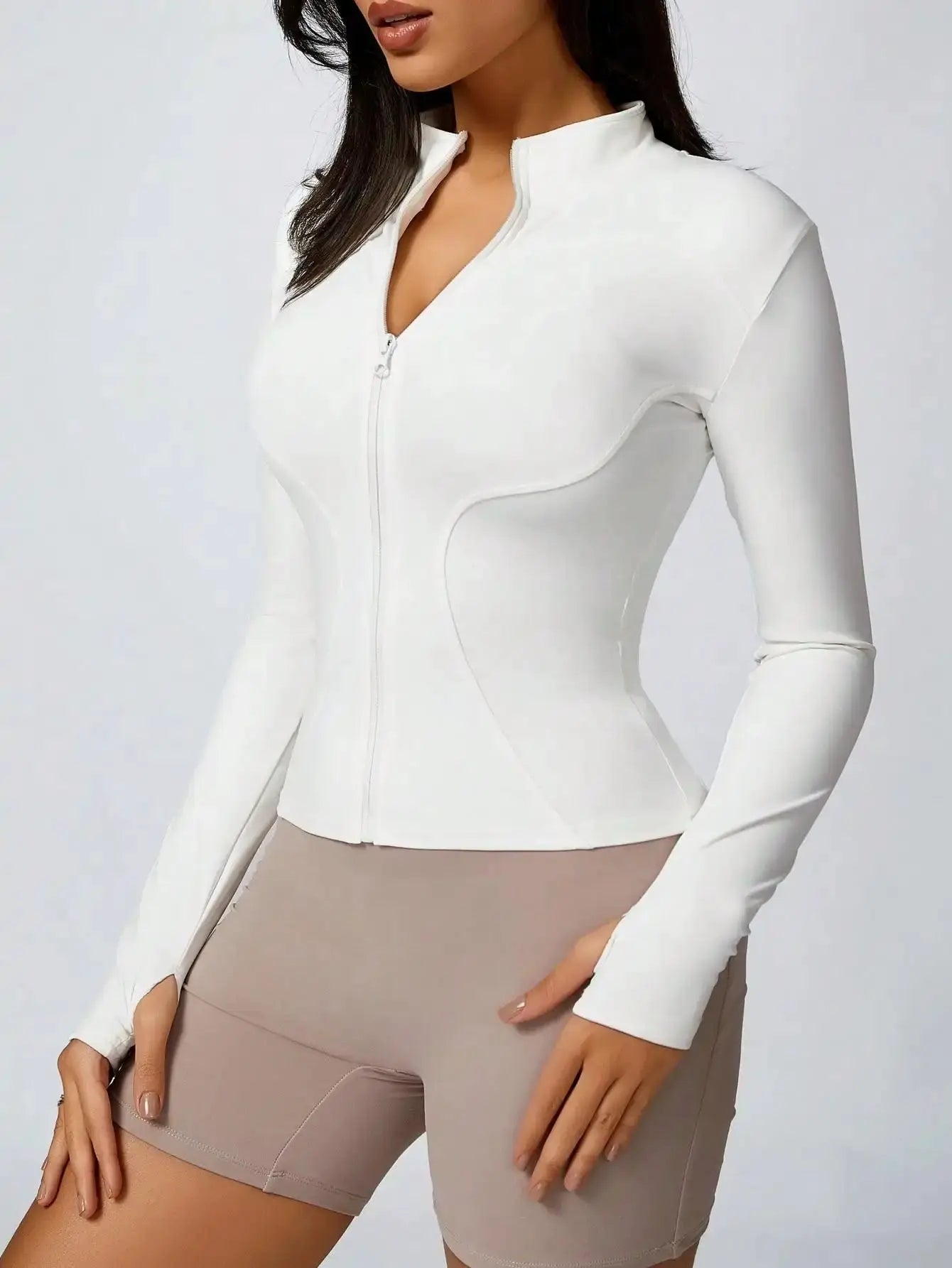 PeakFlex Womens Zip Turtleneck Sports Jacket Breathable Anti Pilling Polyester Knit For Indoor And Outdoor Workouts