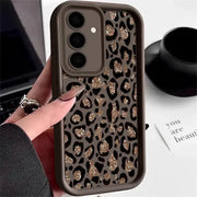 Phone case Simples Market glitter brown leopard print TPU for Samsung Galaxy smartphones