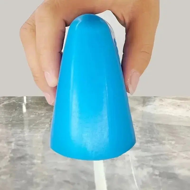 Rubber caulking finisher tool, blue, ergonomic non-slip grip, for tile grout, 1 pc