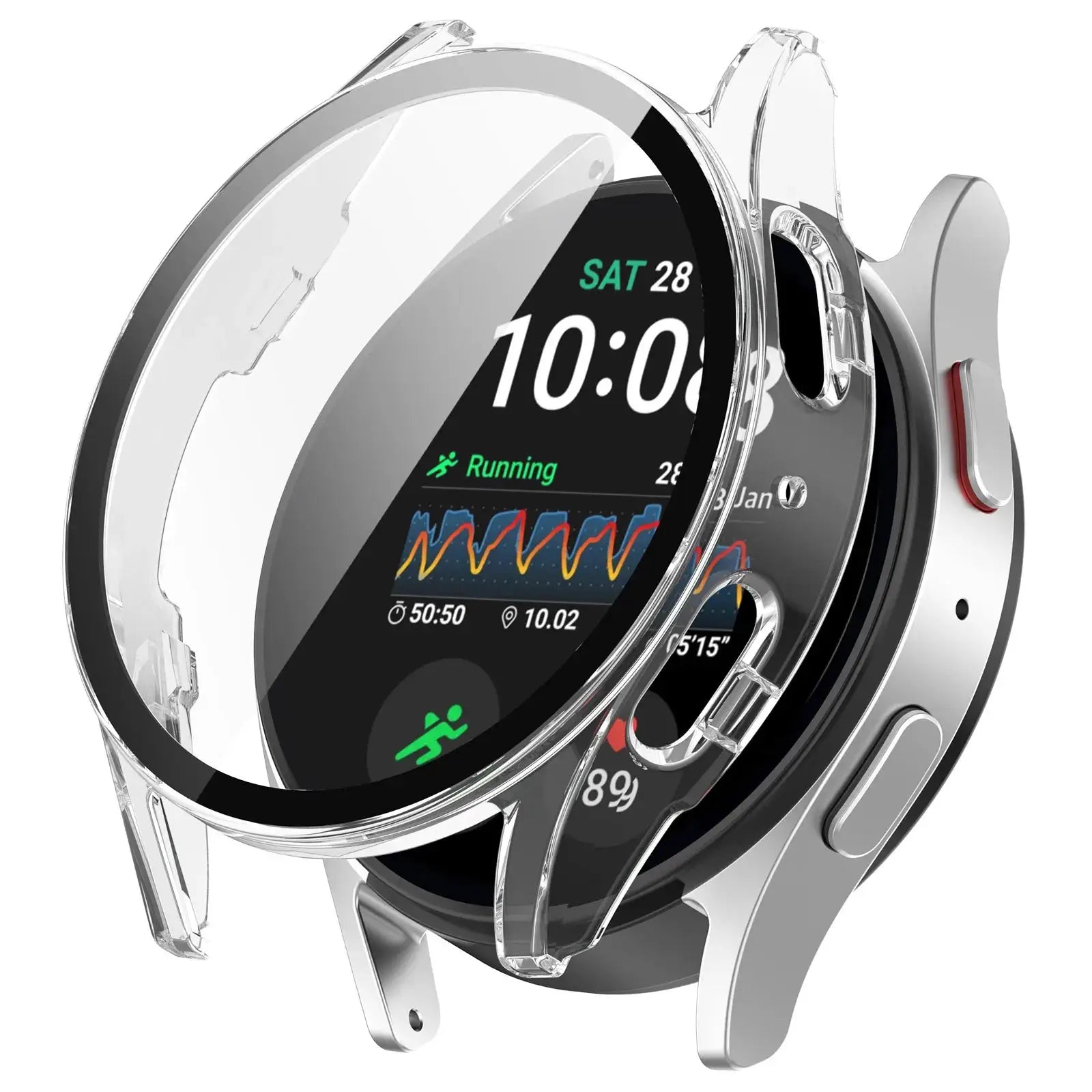 Glass+PC Case for samsung Galaxy watch 7 6 5 4 44mm 40mm Accessories all-around Anti-fall bumper cover watch7 4 Screen protector