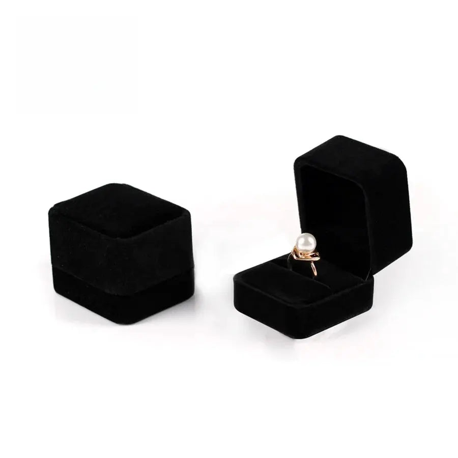 Small Velvet Proposal Ring Box For Engagement Gift Keepsake Case Jewelry Packaging Box For Wedding