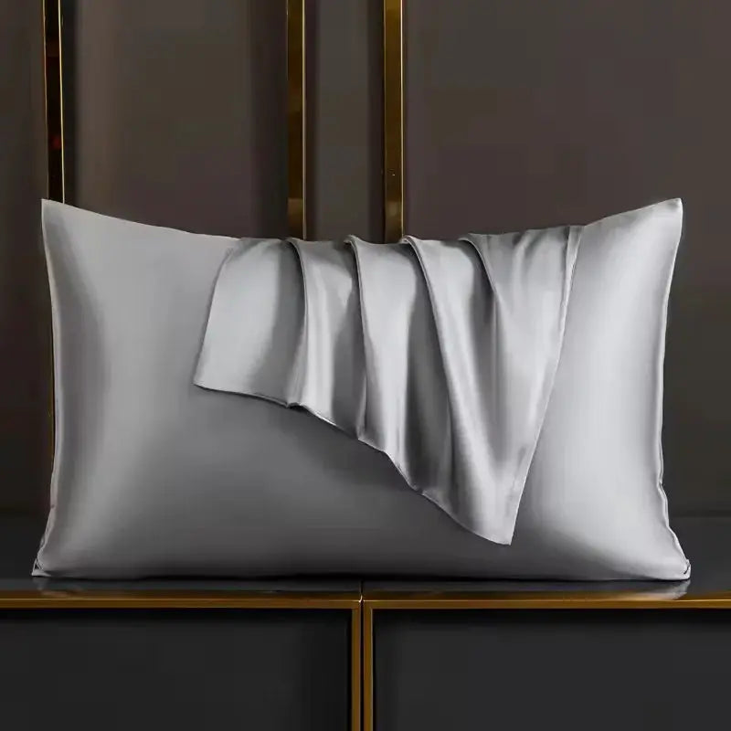 Nordic Silk pillowcase by Simples Market in silver-gray satin finish