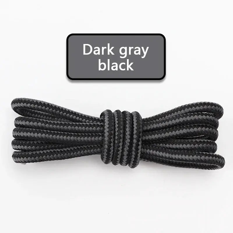 Round cotton shoelaces, dark gray/black, 1 pair in 70-150 cm lengths, Simples Market