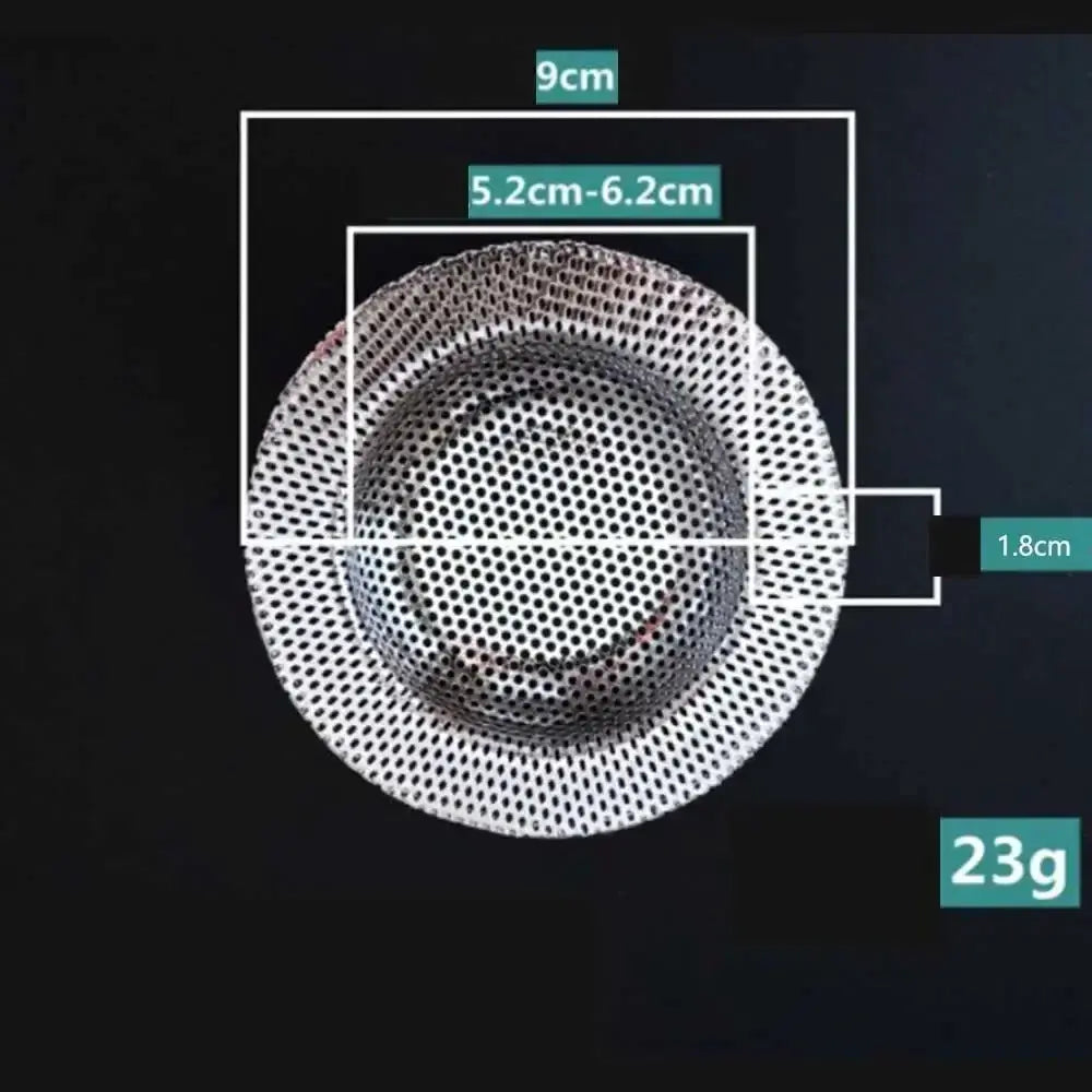 Stainless Steel Sink Mesh Strainer Drain Cover Hair Catcher Stopper Tool Kitchen Bathroom