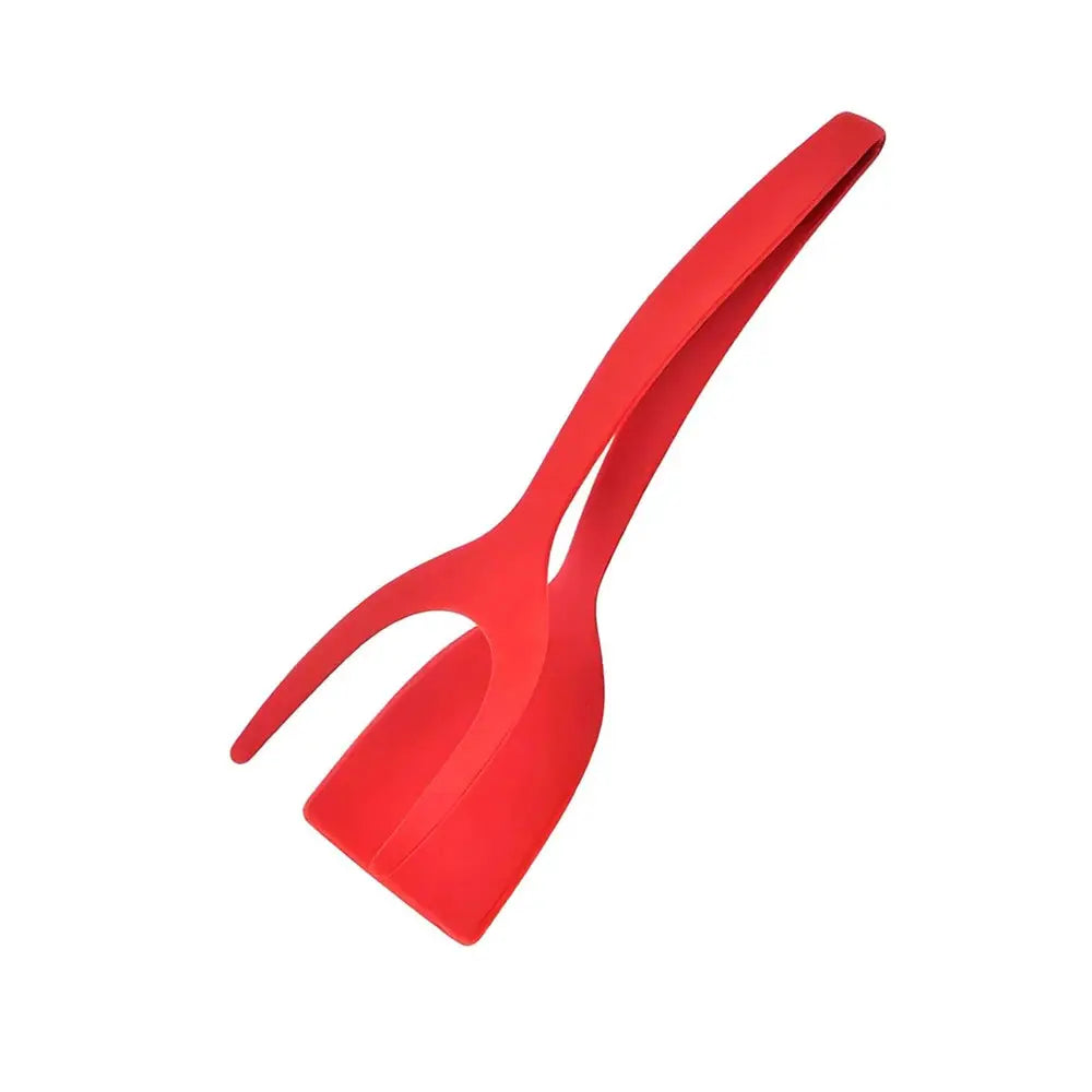 2 In 1 Grip Flip Spatula Tongs Egg Flipper Nylon Nonstick Coating For Pancakes Fish French Toast Omelets