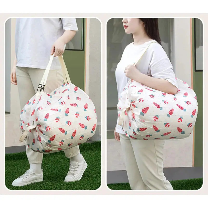 UrbanFold Nylon Foldable Shopping Bag Waterproof Travel Tote For Portable Storage Beach To Grocery