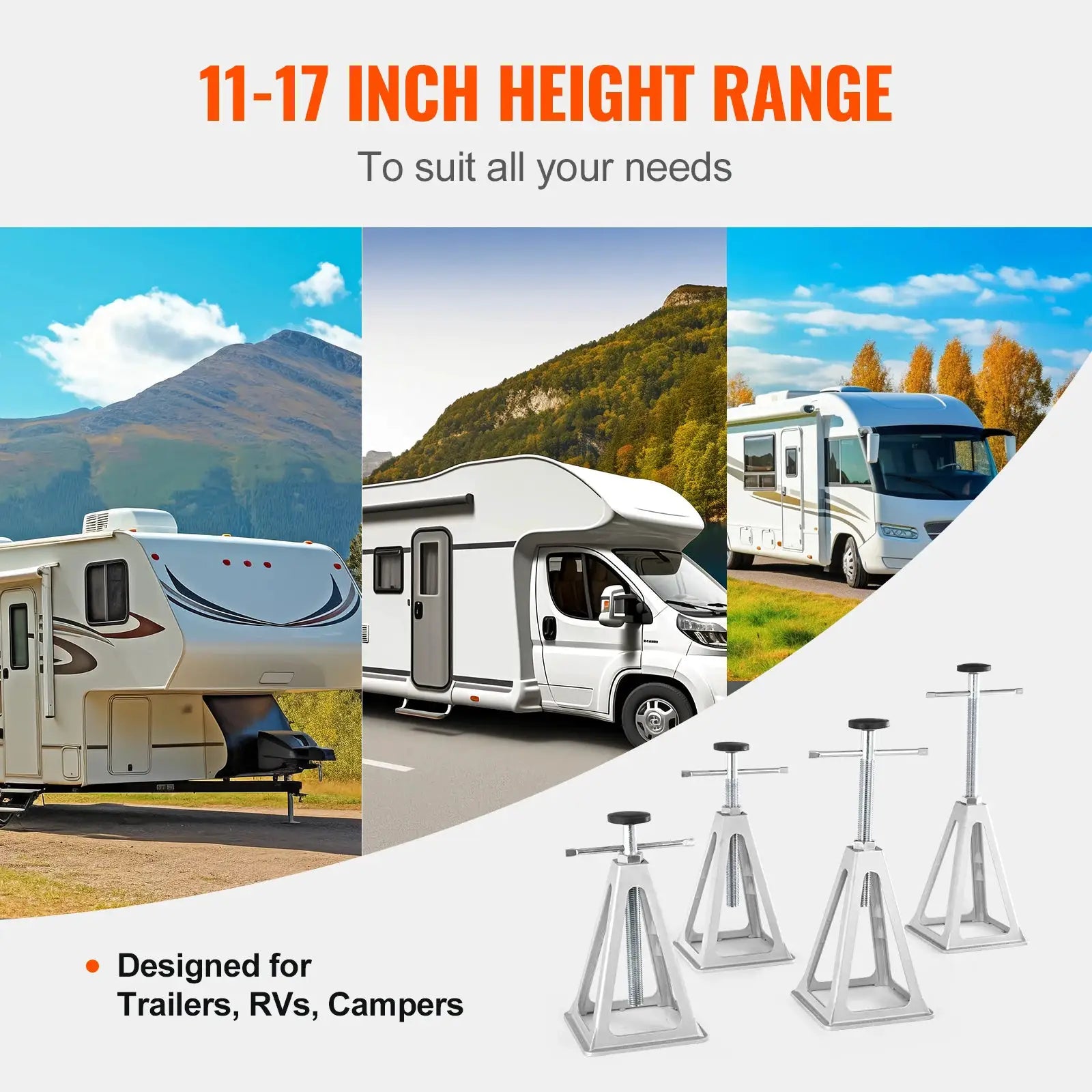 SucceBuy RV Stabilizer Jacks 4 Pack Aluminum Leveling Jacks Up To 6000 Lbs Per Jack for Travel Trailer Camper