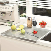 Stainless Steel Cutting Board Heavy Duty Non Slip For Meat Vegetables And Baking Easy Clean With Safety Lip