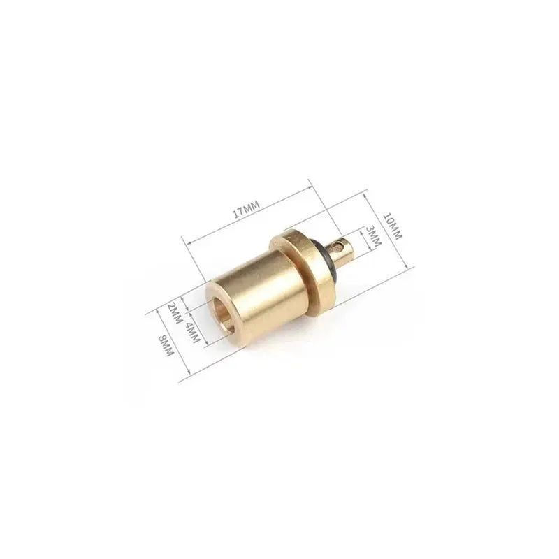 Brass gas refill adapter for butane canisters; outdoor camping stove accessory with O-ring