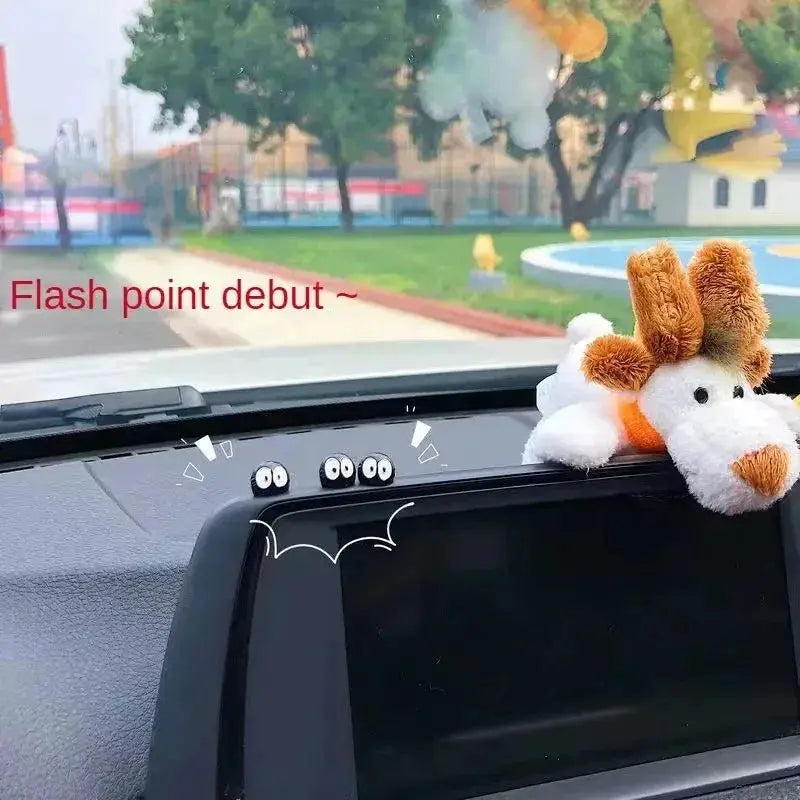 Simples Market pair of brown-and-white plush elf car interior decorations for dashboard and center console