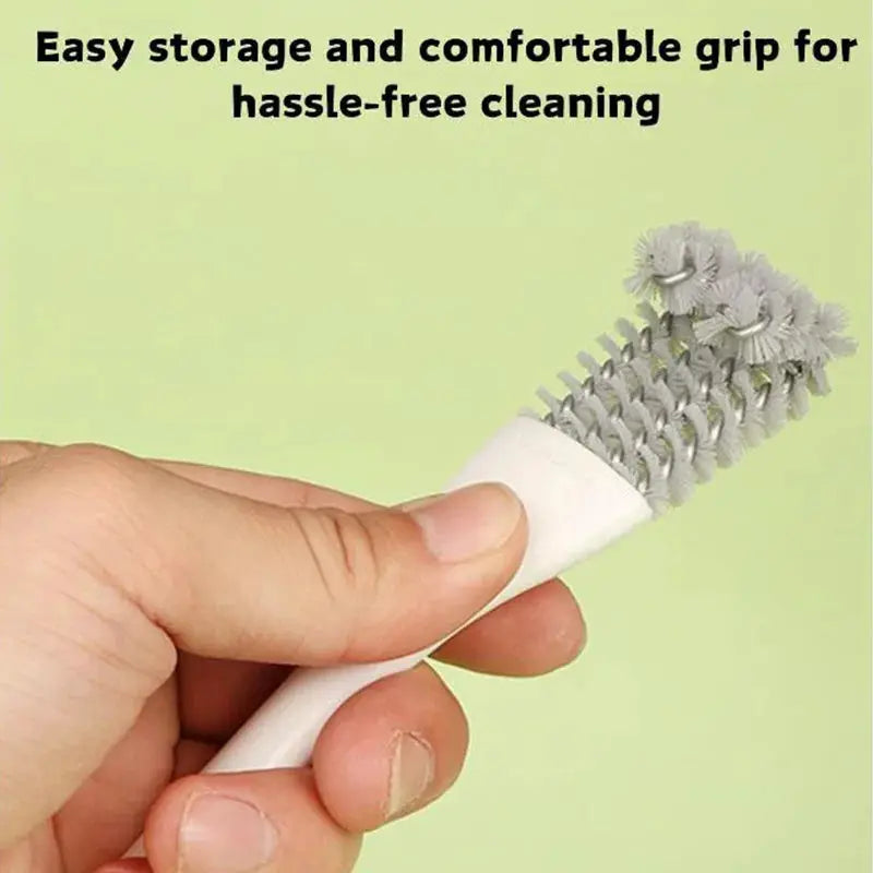 Bird Cage Cleaning Brush Tool by Simples Market, white handle with gray bristles