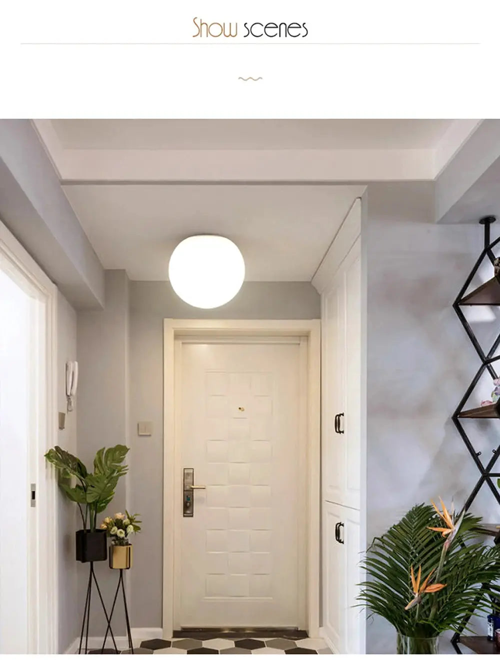 LED ceiling light Glass White Ball ceiling lamp; white glass globe indoor fixture for hallway/entrance