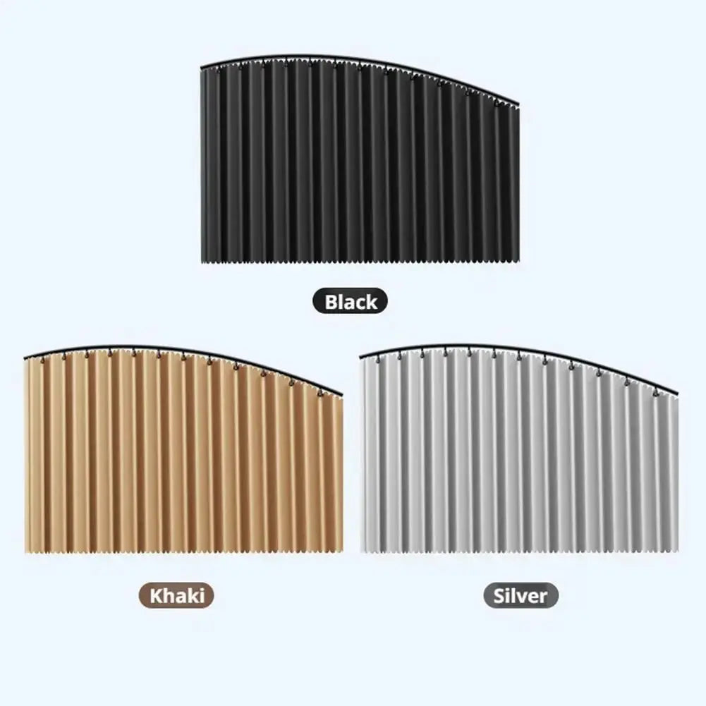Simples Market car side window sun shade set, 2/4 pcs; foldable telescopic UV-blocking shades in black/khaki/silver.