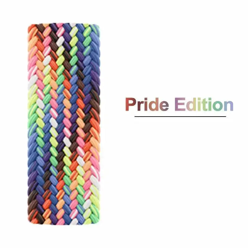 Apple Watch band Pride Edition braided rainbow strap.