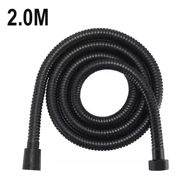 Shower hose, stainless steel, 2.0m length, black, Simples Market.