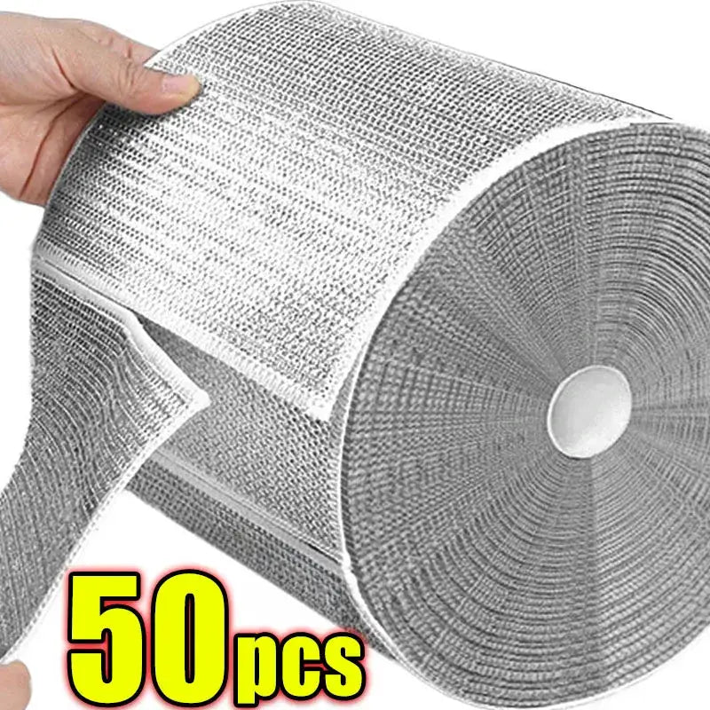 Simples Market 50pcs stainless steel wire dish scrubbing pads for pots and pans