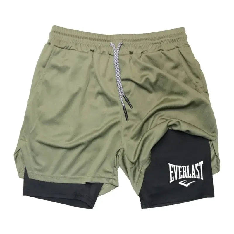 Everlast Mens Compression Gym Shorts Double Layer Quick Dry Fabric For Breathable Comfort Basketball