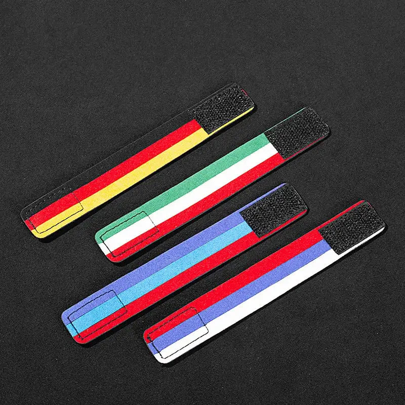 Simples Market 4pcs suede car steering wheel center-line markers in assorted color stripes for universal interior