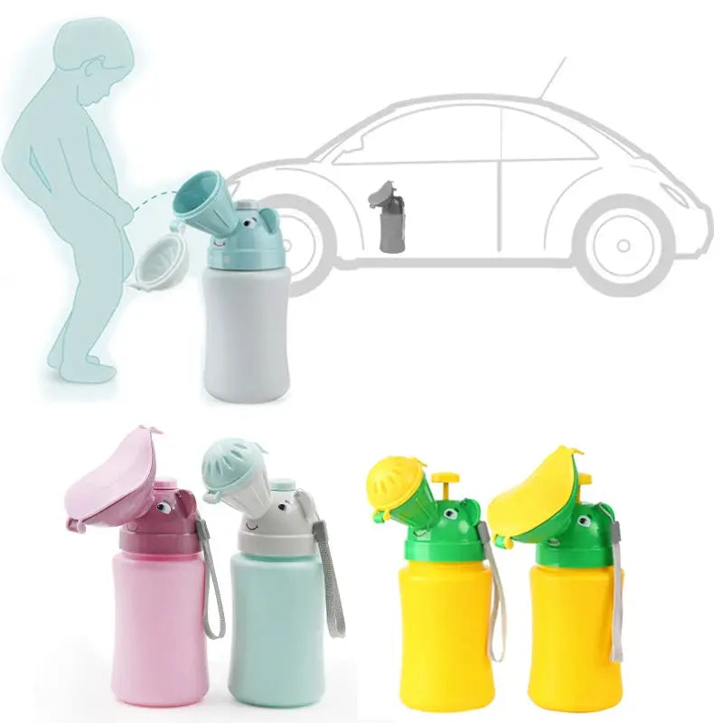 Emergency Portable Kids Urinal for Travel and Car Use Anti Leakage Shrinkable Potty 600ml 750ml for Boys and Girls